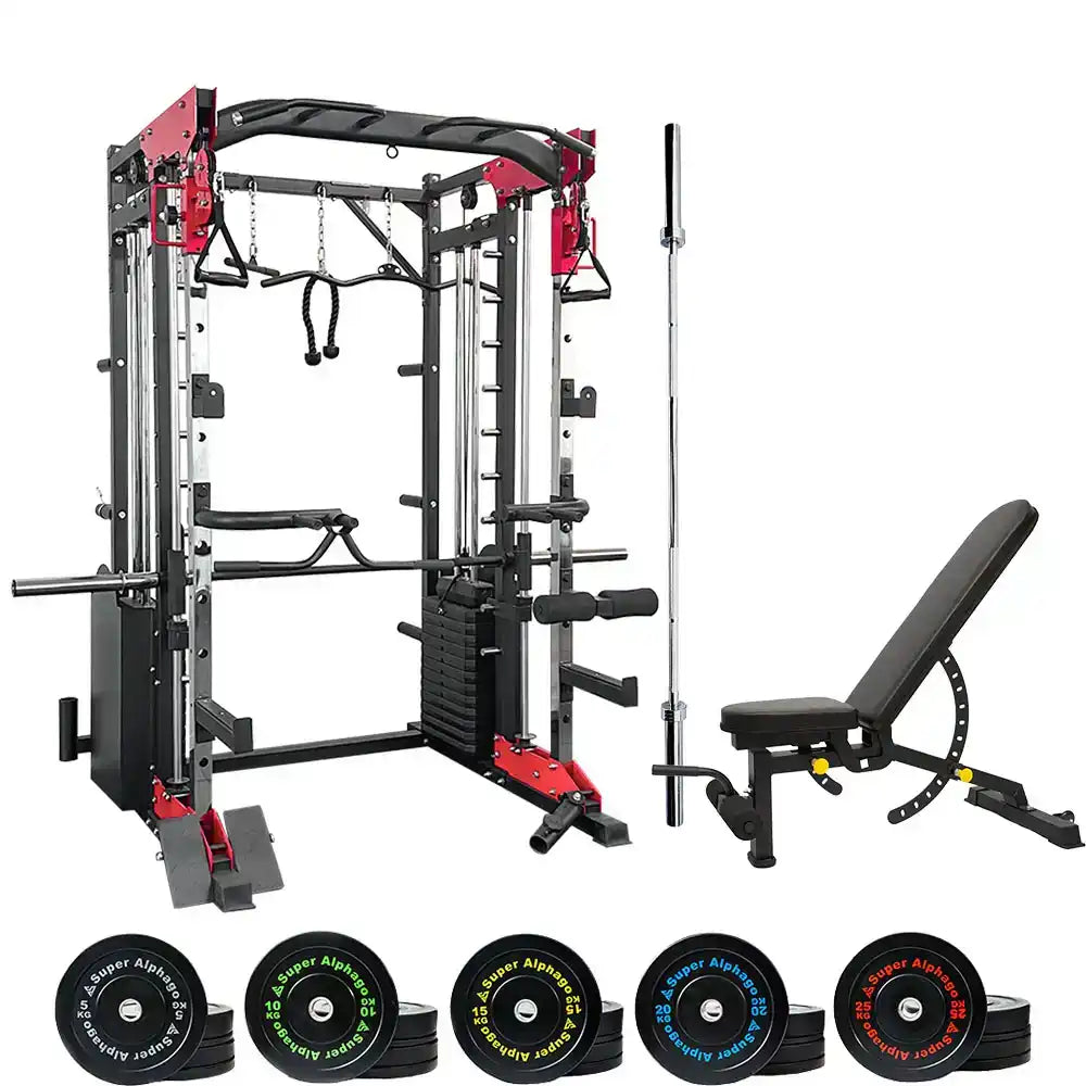 Smith Machine JL006 with 150kg Bumper Plates + Decline Bench TB-20