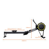magnetic rowing machine with dimensions on top