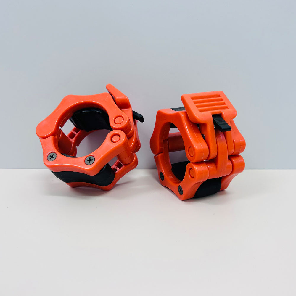 50mm Olympic Barbell Lock Clamp Weightlifting Bar Collars Orange