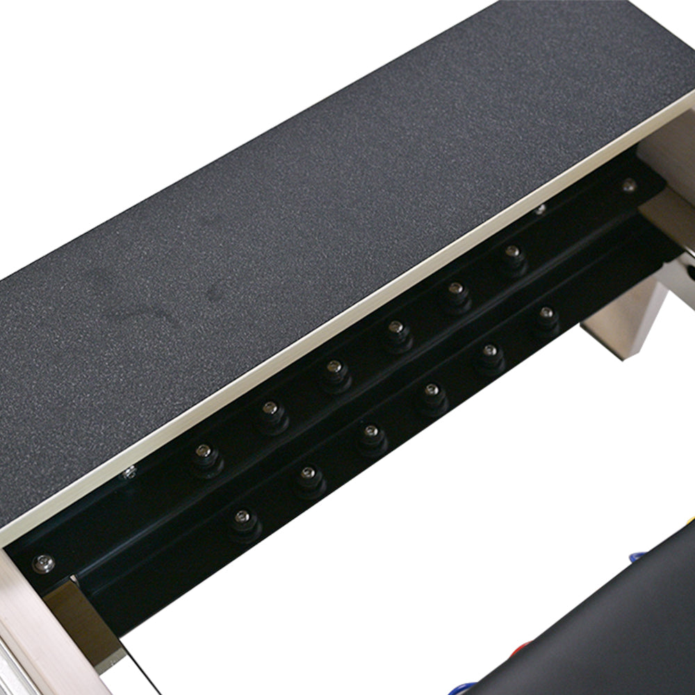 Close-up of the pilates springs hook on Pilates reformer PL-600 Pro