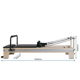 all parts dimensions on pilates reformer pl-600 pro