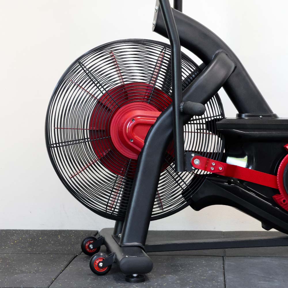 close up of the fan wheel in Exercise bike