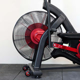 close up of the fan wheel in Exercise bike