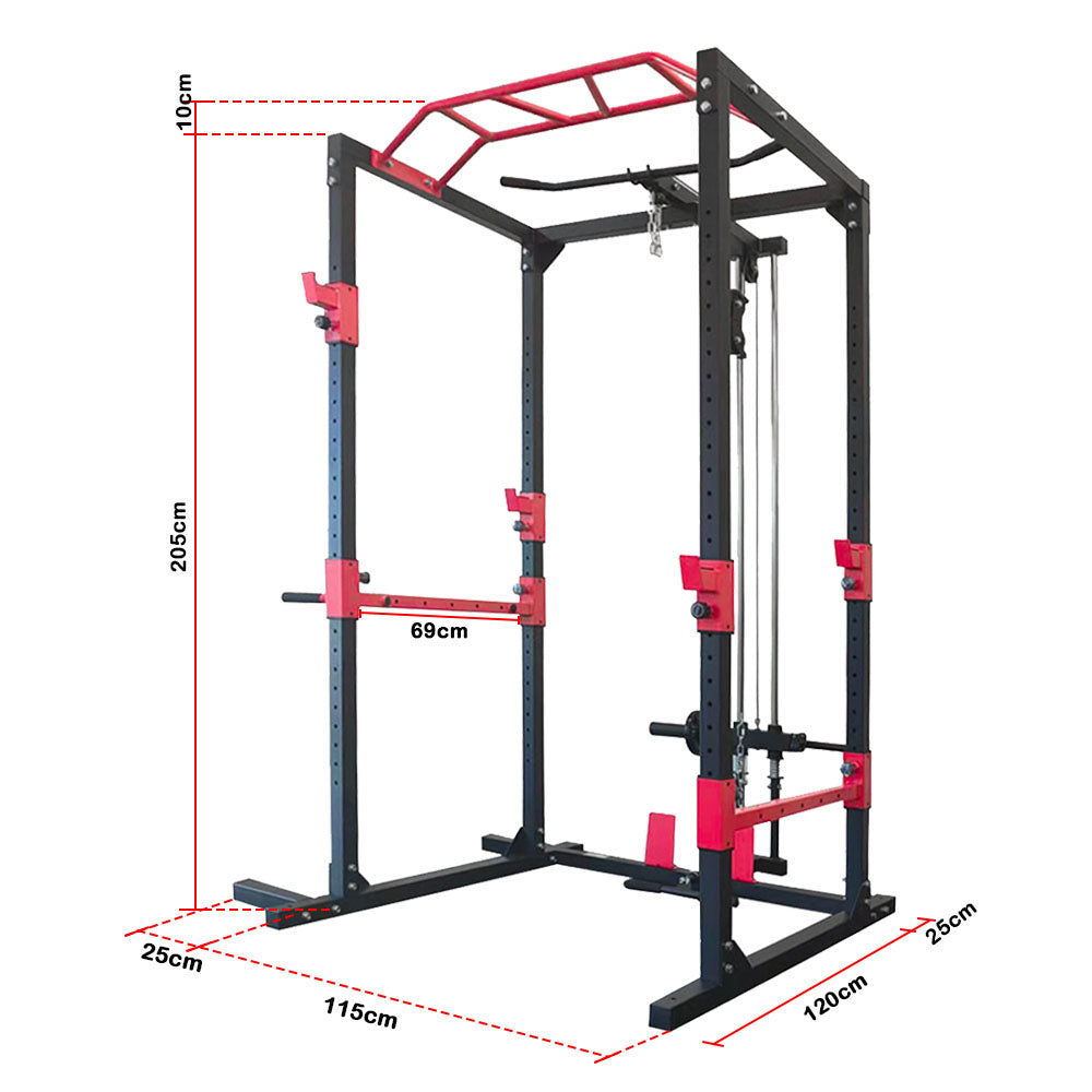 Power Cage Rack with Cable System SR89 dimension
