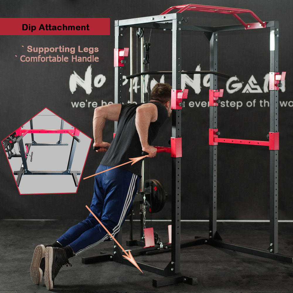Power Cage Rack with Cable System SR89 dip bar male model image
