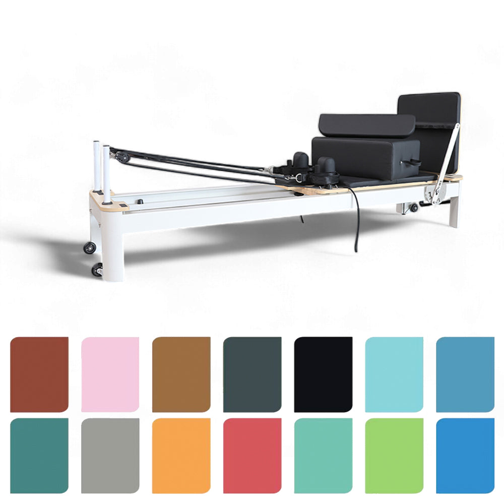 different colours on aluminium Pilates reformer 