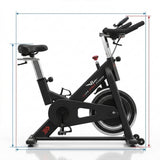 Alphago Fitness Black exercise bike with red accents on a white background