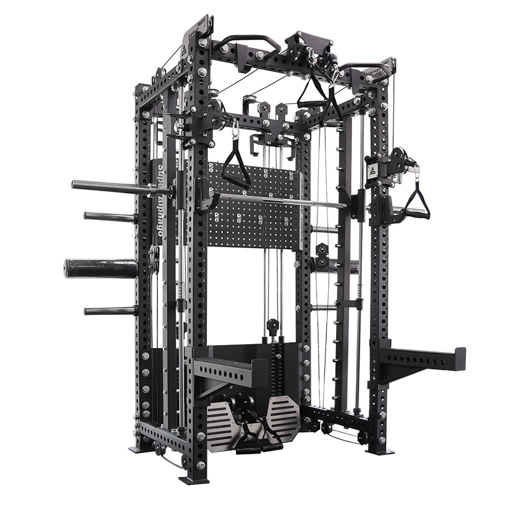 smith cable machine us582 with spotter arm, cable system, j hooks