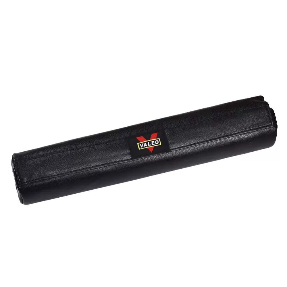Black Valeo weightlifting belt with red logo for gym training support