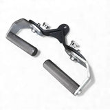 Commercial cable attachment with dual knurled metal handles and mounting bracket, fitness equipment accessory