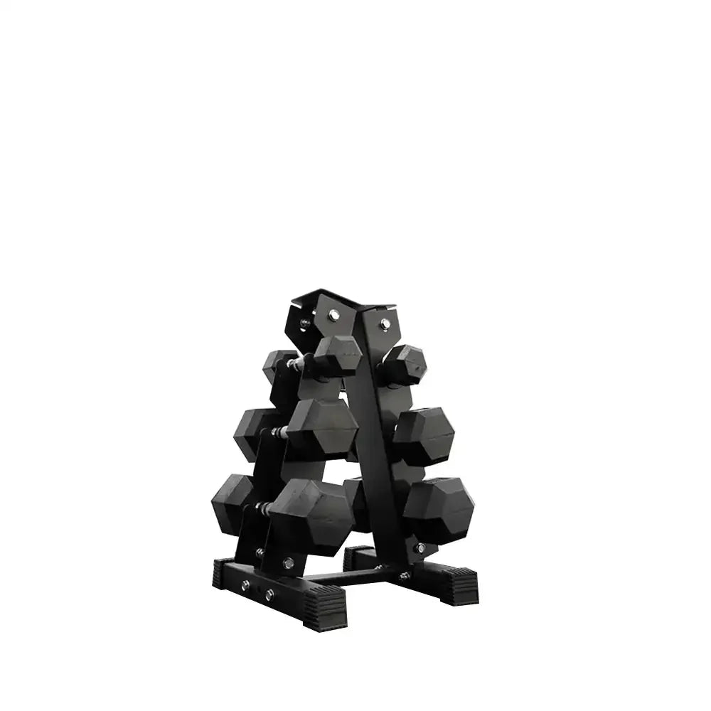 3 pairs total 30kg hex dumbbell from 2.5kg to 7.5kg with dumbbell rack