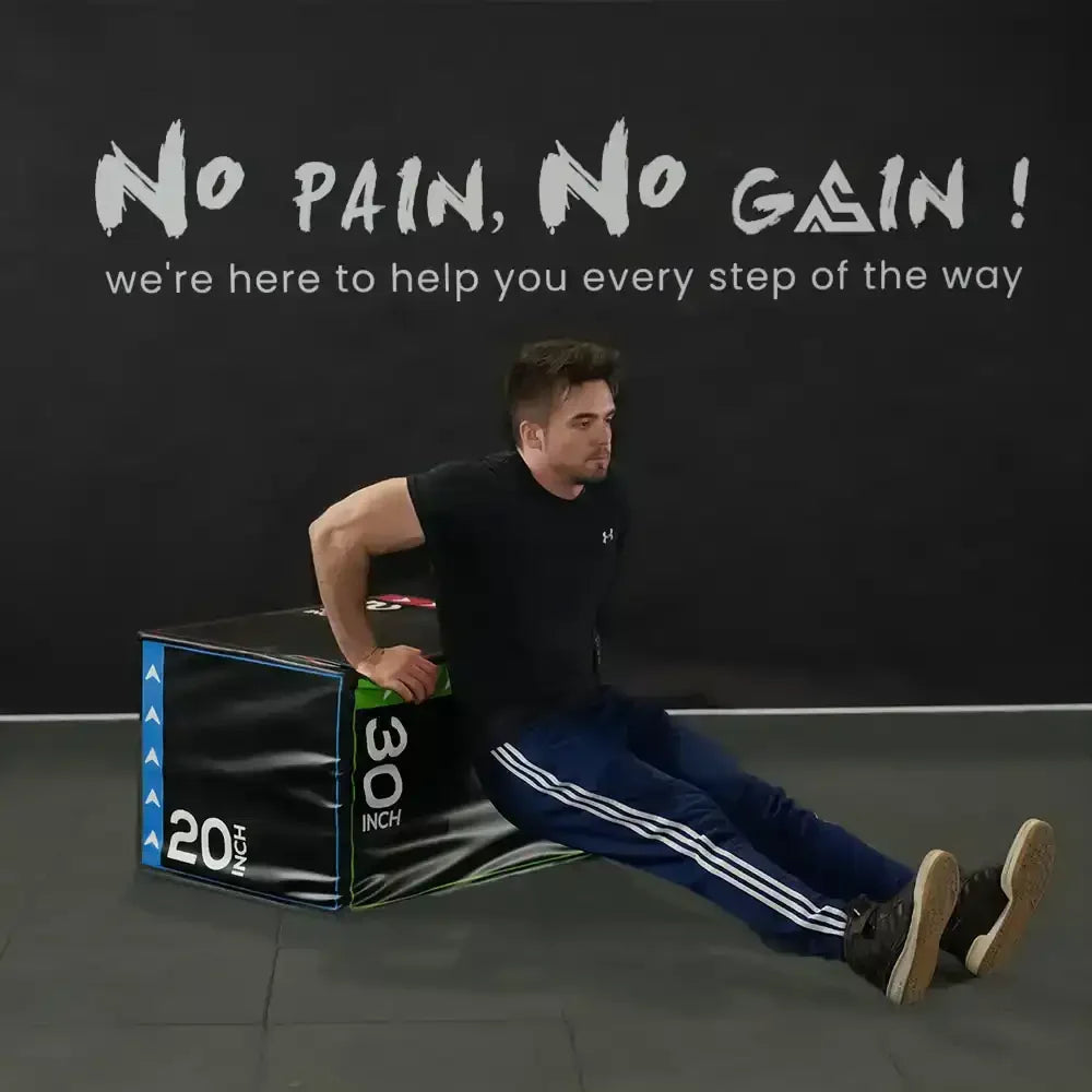 male model working on 3-in-1 plyo foam jump box