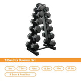 135kg hex dumbbell with rack