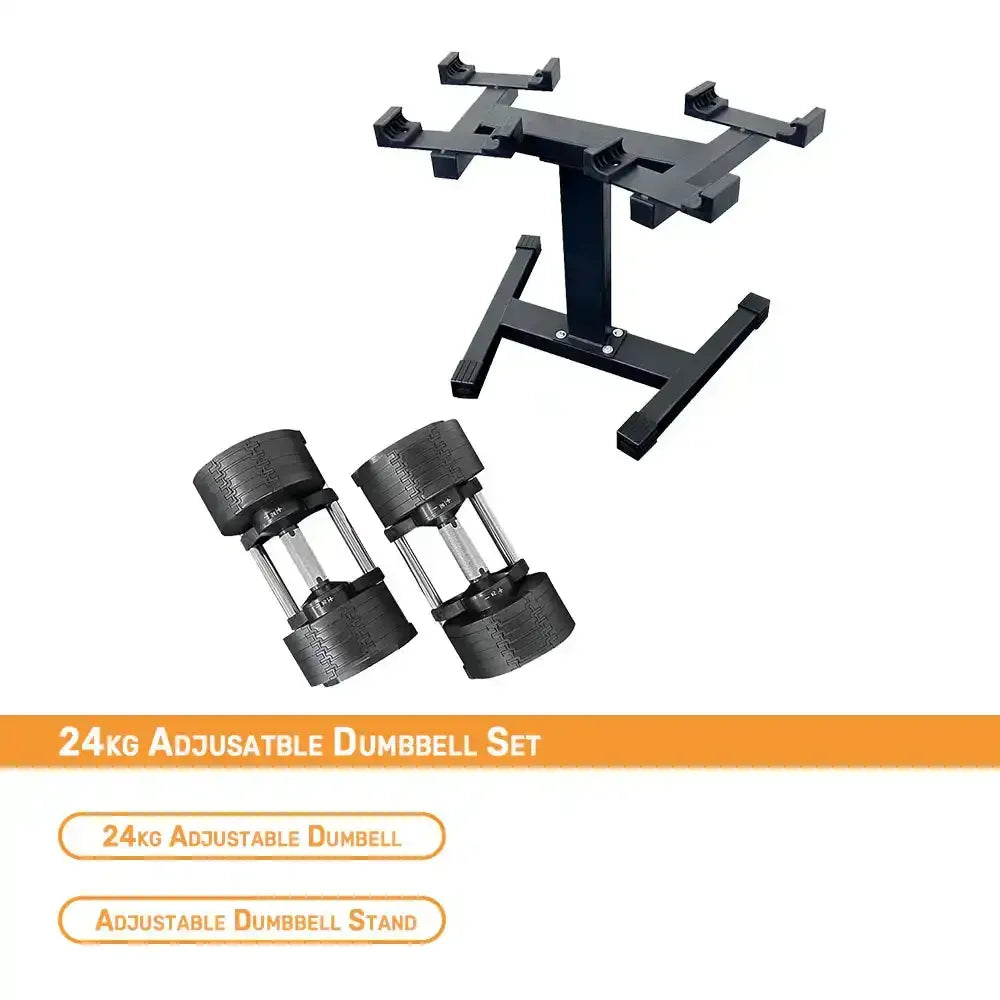 24kg adjustable dumbbell with stand