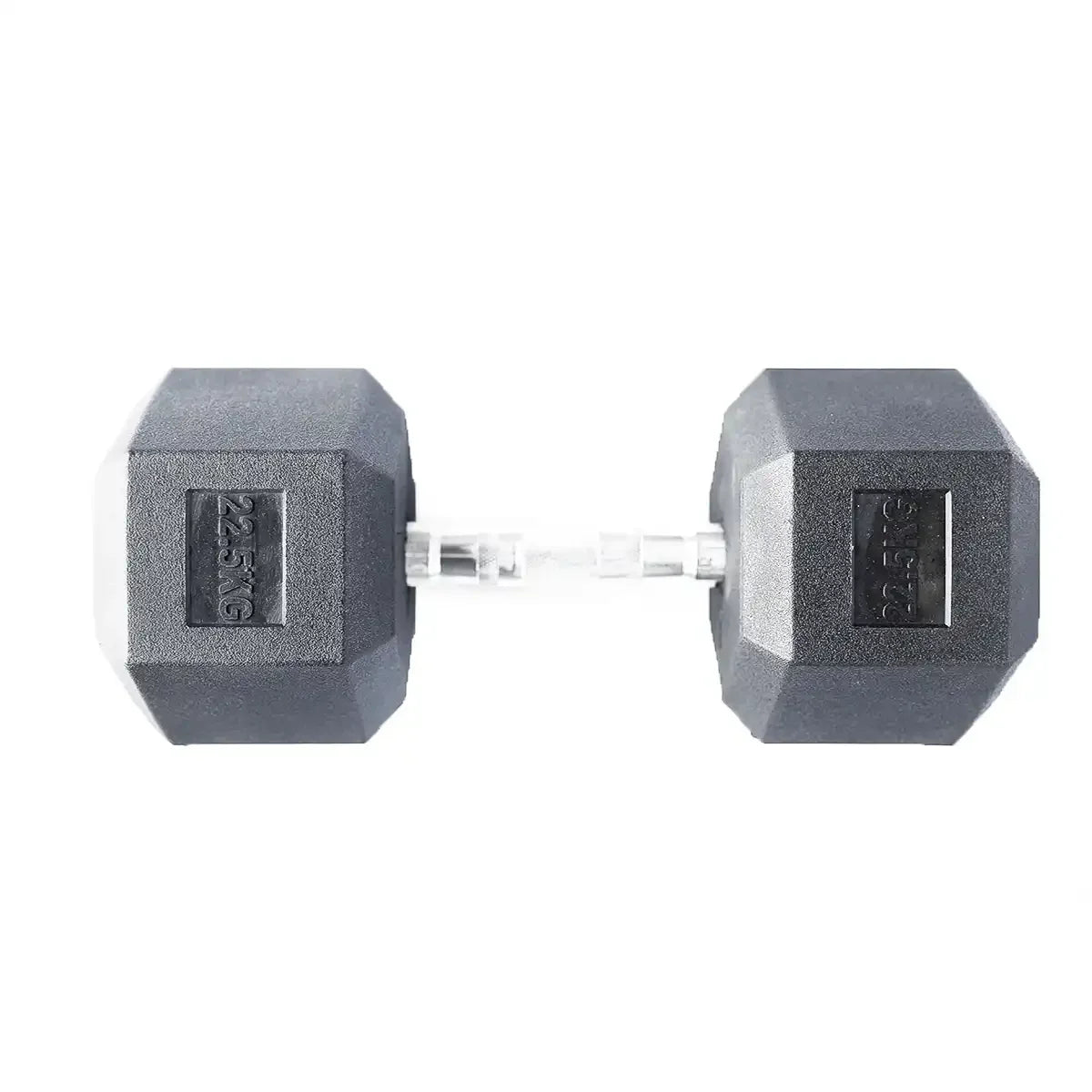 pair of 22.5kg hex dumbbells