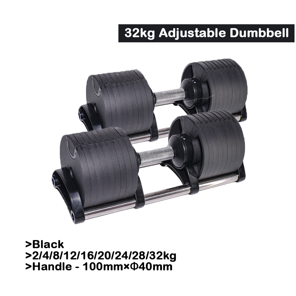 a pair of 32kg adjustable dumbbell
