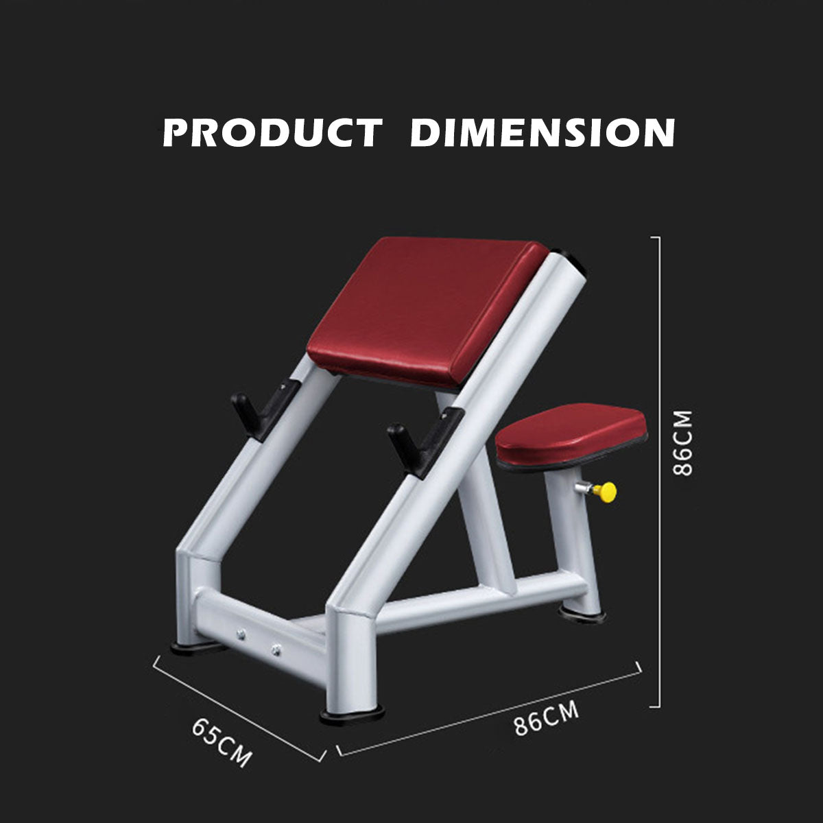 Commercial Preacher Curl Biceps Training Bench dimension