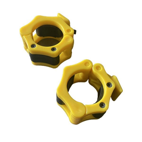 50mm Olympic Barbell Lock Clamp Weightlifting Bar Collars Yellow