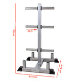 Olympic Weight Plates Rack with Barbell Storage dimension