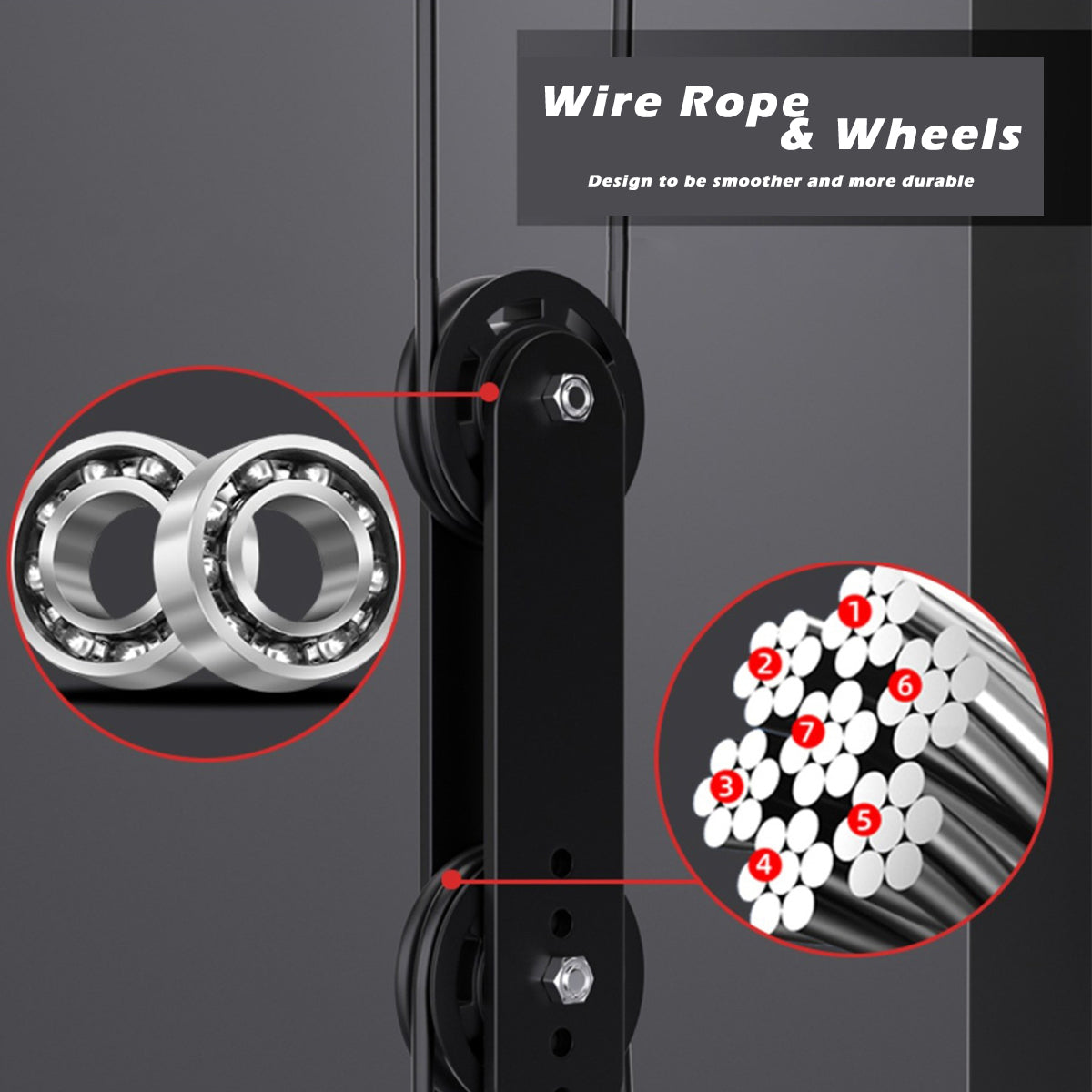 Cable and Wheels for Smith Machine SP024