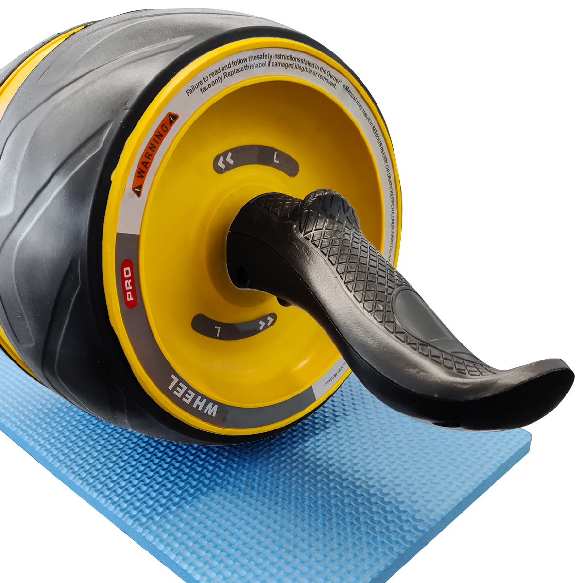 Ab Exercise Roller Wheel Pro with Knee Pad Yellow