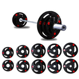 set o f2.5/5/10/15/20kg Olympic Tri-Grip Rubber Coated Weight Plates with barbell